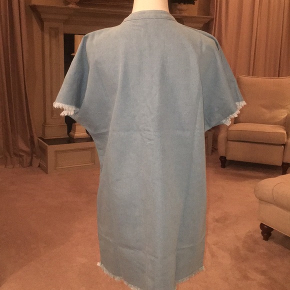 Light Denim Laced Dress - Picture 7 of 8